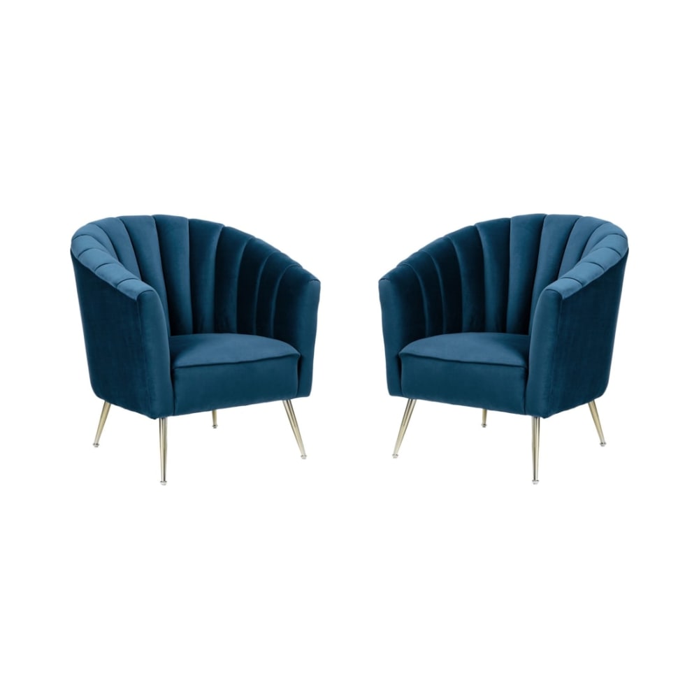 Rosemont Accent Chair in Blue and Gold (Set of 2)