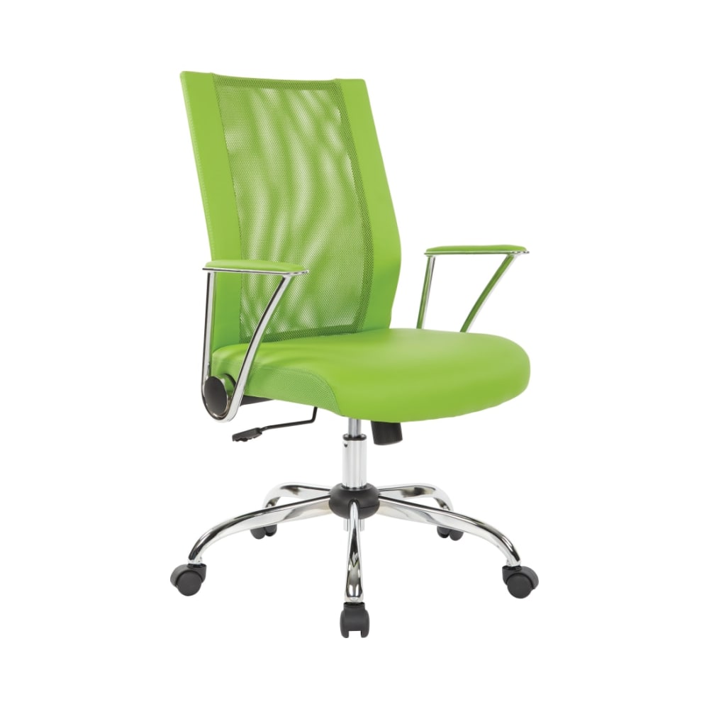 Bridgeway_Office_Chair_with_Green_Woven_Mesh_and_Chrome_Base_Main_Image