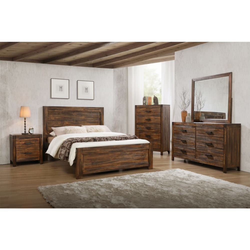Wyatt Collection Chestnut Solid Wood King Bedroom Set
