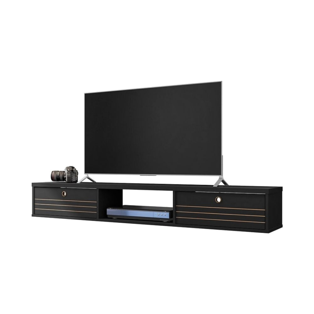 Liberty 62.99" Floating Entertainment Center in Black