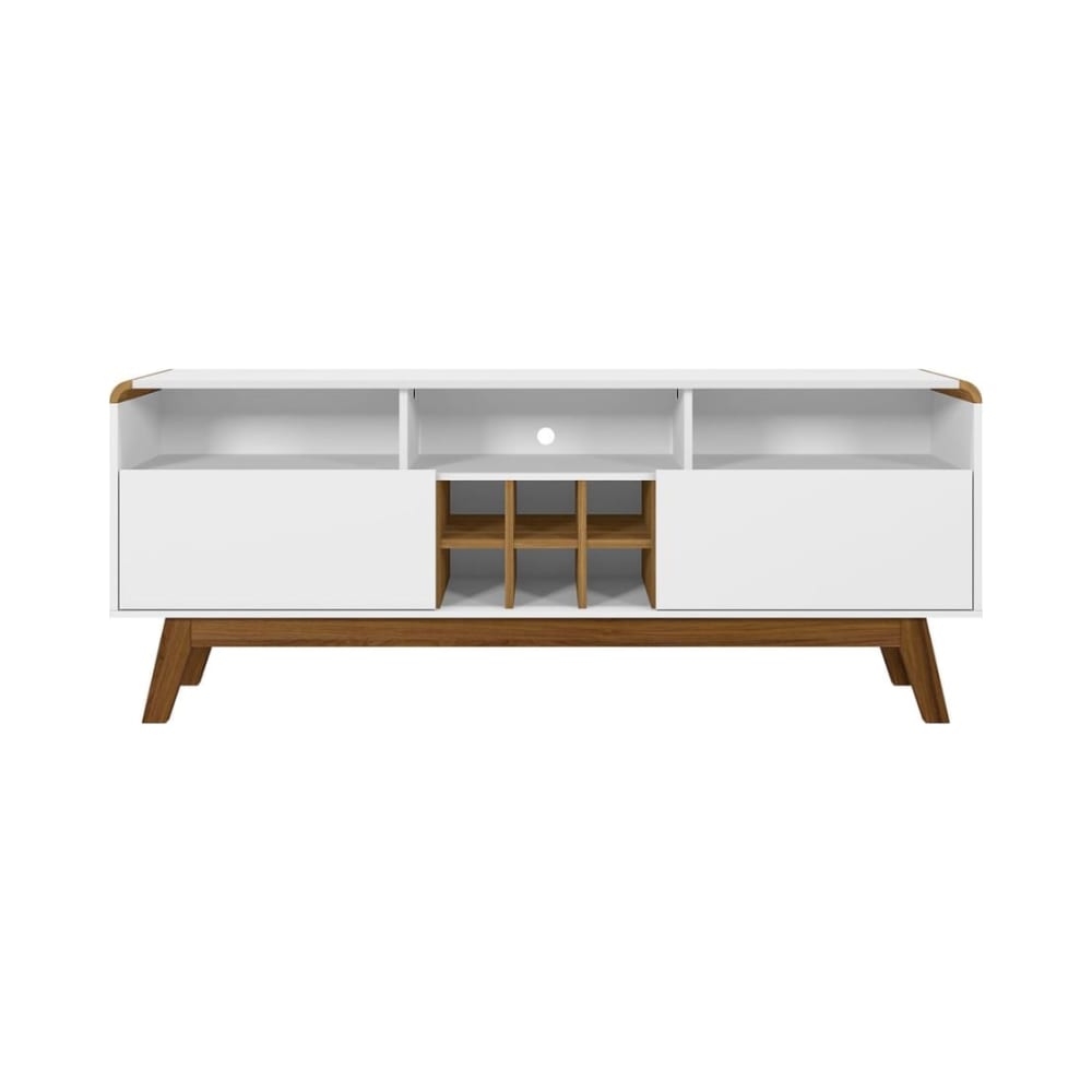 Camberly 62.99" TV Stand in White and Cinnamon