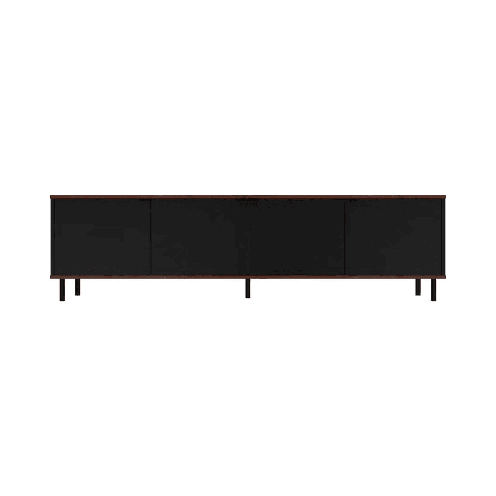 Mosholu 77.04" TV Stand in Black and Nut Brown