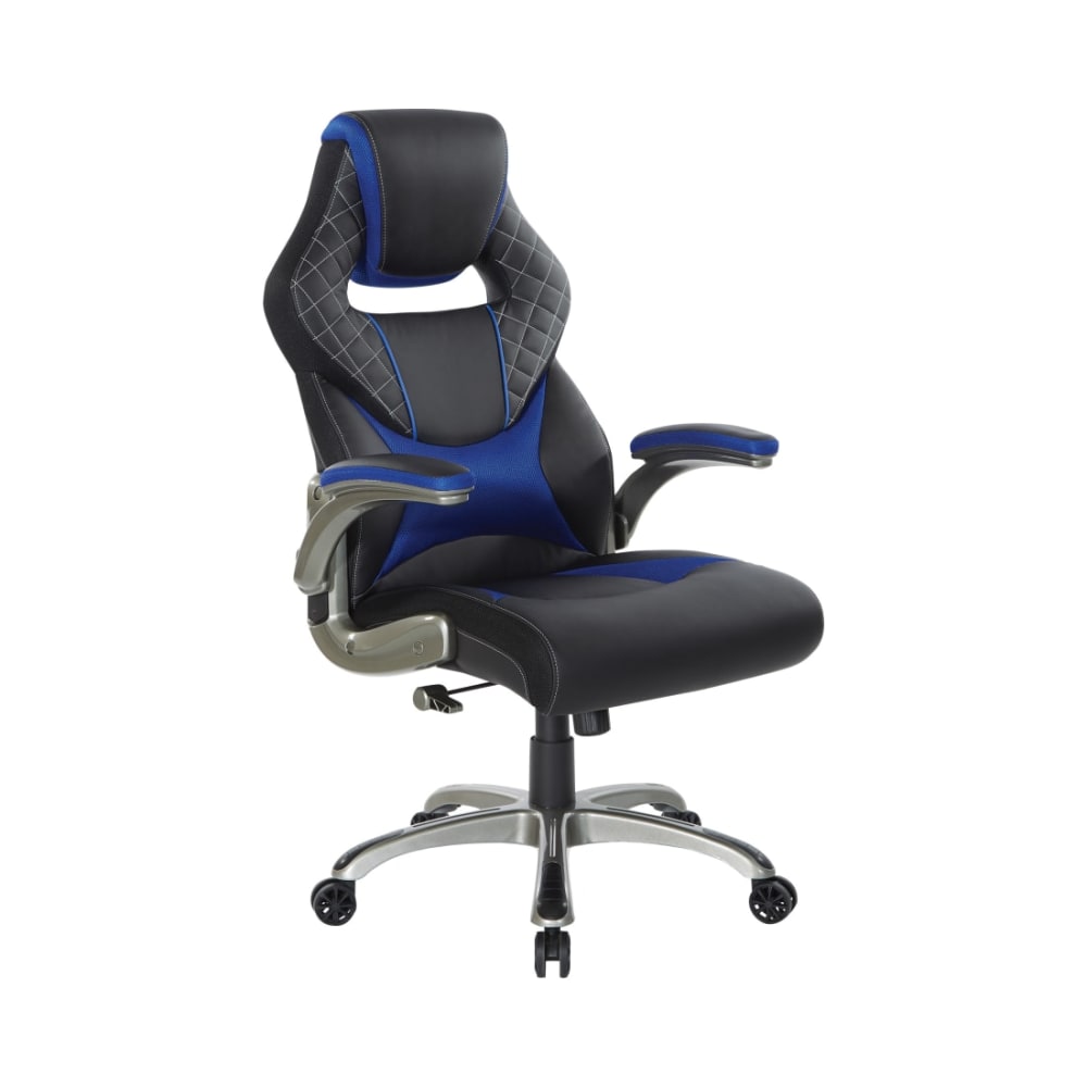 Oversite_Gaming_Chair_in_Faux_Leather_with_Blue_Accents_Main_Image
