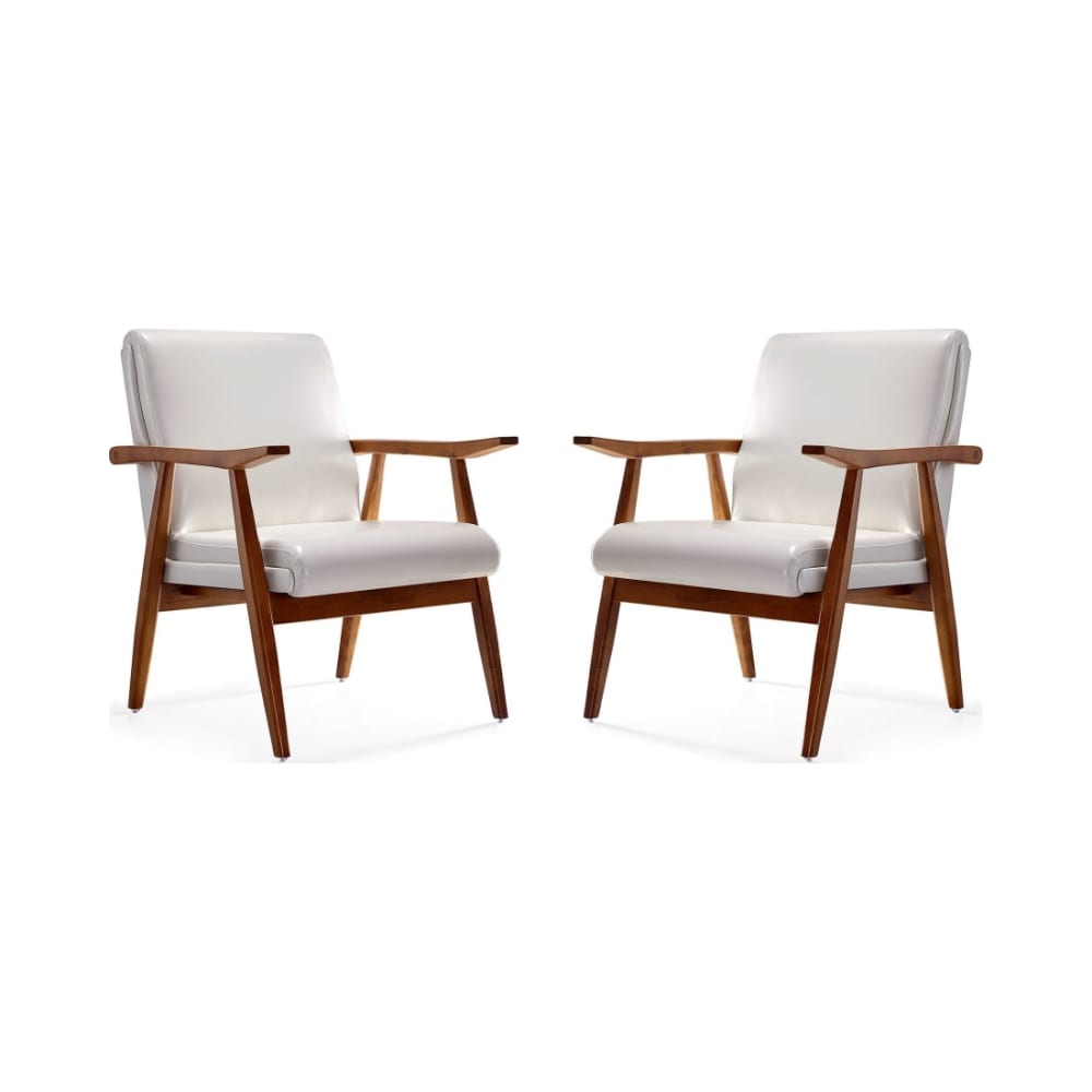 Arch Duke Accent Chair in White and Amber (Set of 2)