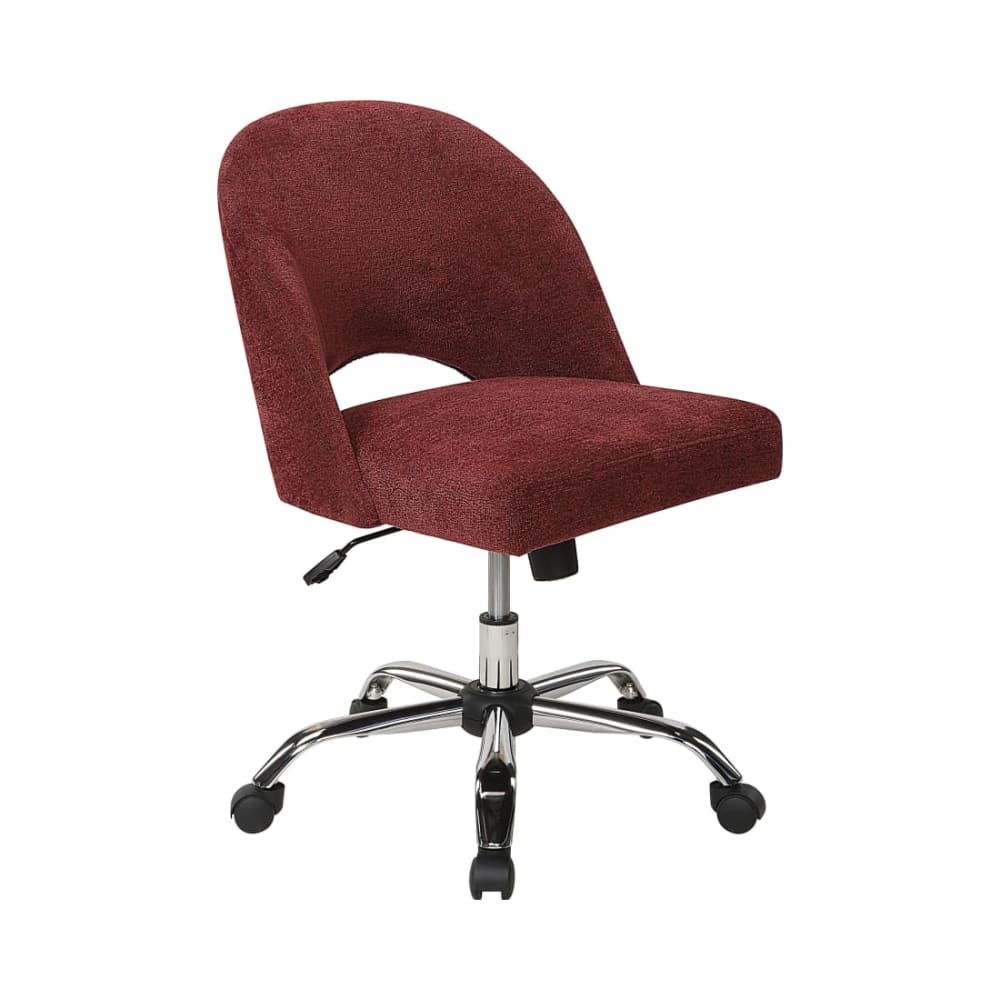 Lula_Office_Chair_in_Burgundy_Fabric_with_Chrome_Base_Main_Image