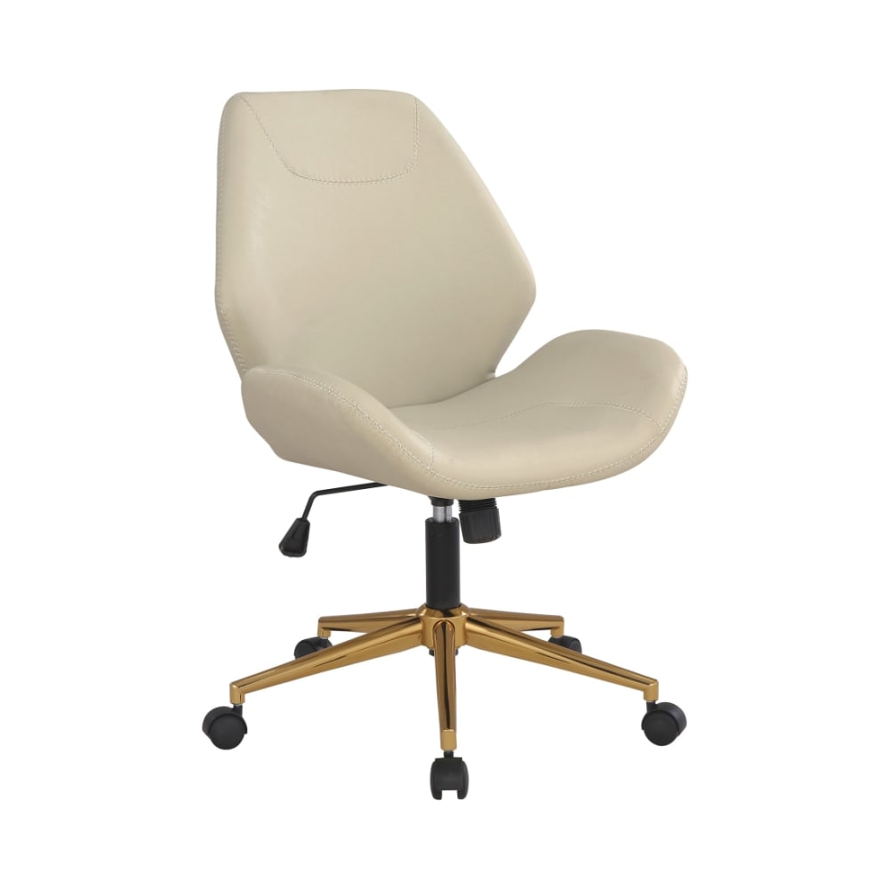 Reseda_Office_Chair_in_Cream_Faux_Leather_with_Gold_Base_Main_Image