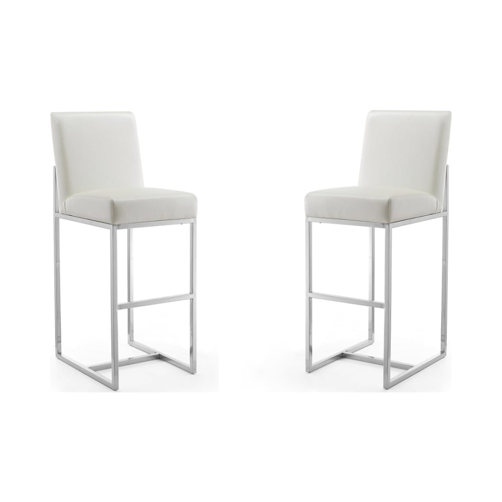 Element_29"_Faux_Leather_Bar_Stool_in_Pearl_White_and_Polished_Chrome_(Set_of_2)_Main_Image