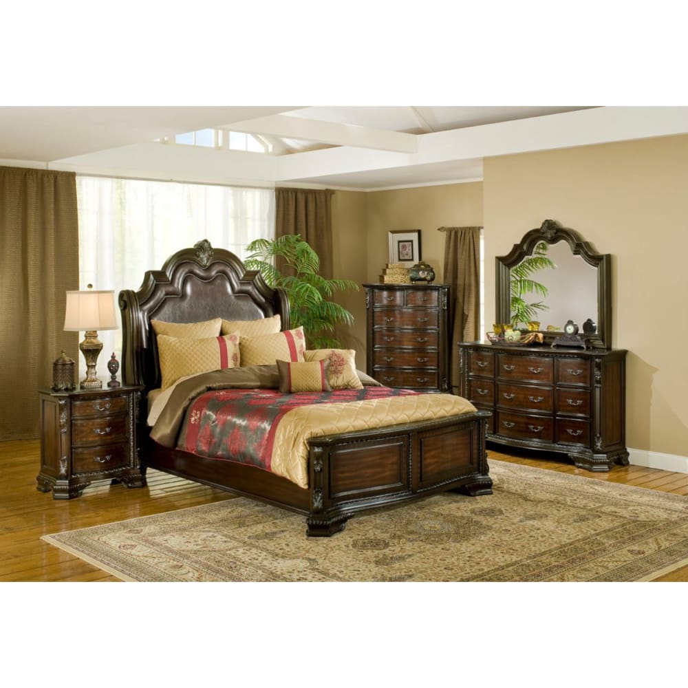 Alexandria Bedroom - Bed, Dresser & Mirror - King - B1100