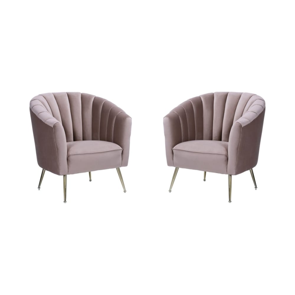 Rosemont Accent Chair in Blush and Gold (Set of 2)