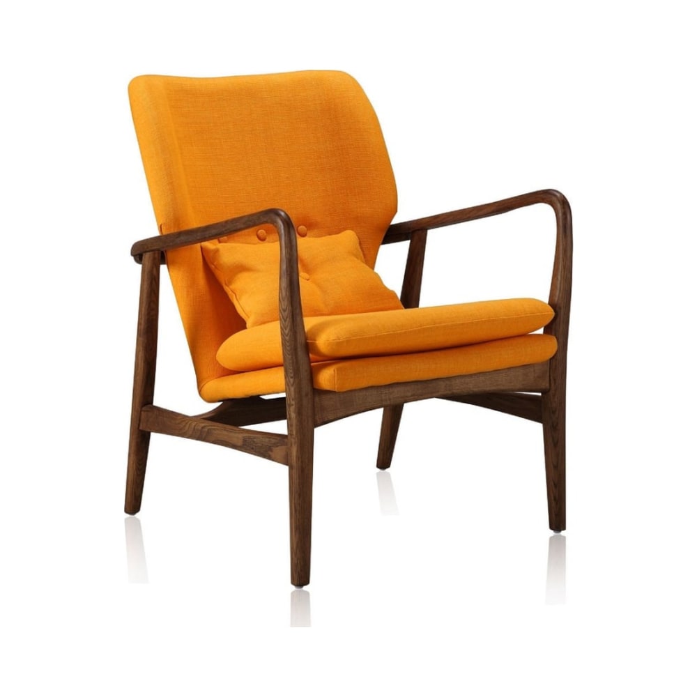 Bradley Accent Chair in Yellow and Walnut
