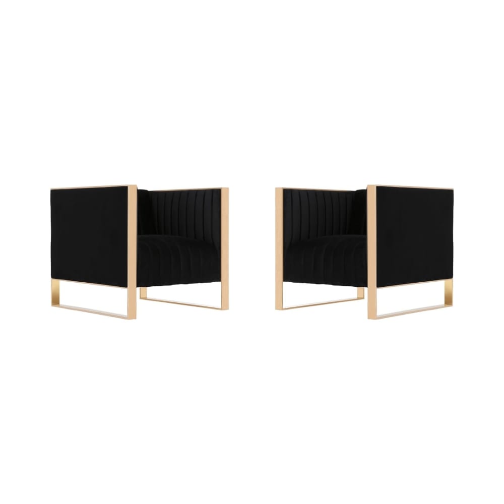 Trillium Accent Chair in Black and Rose Gold (Set of 2)