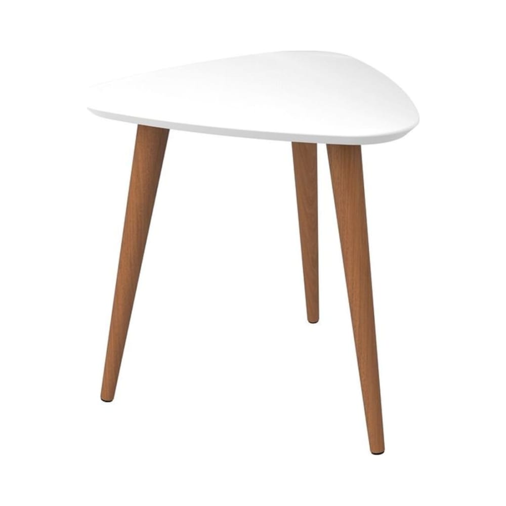 Utopia High Triangle End Table in Off White