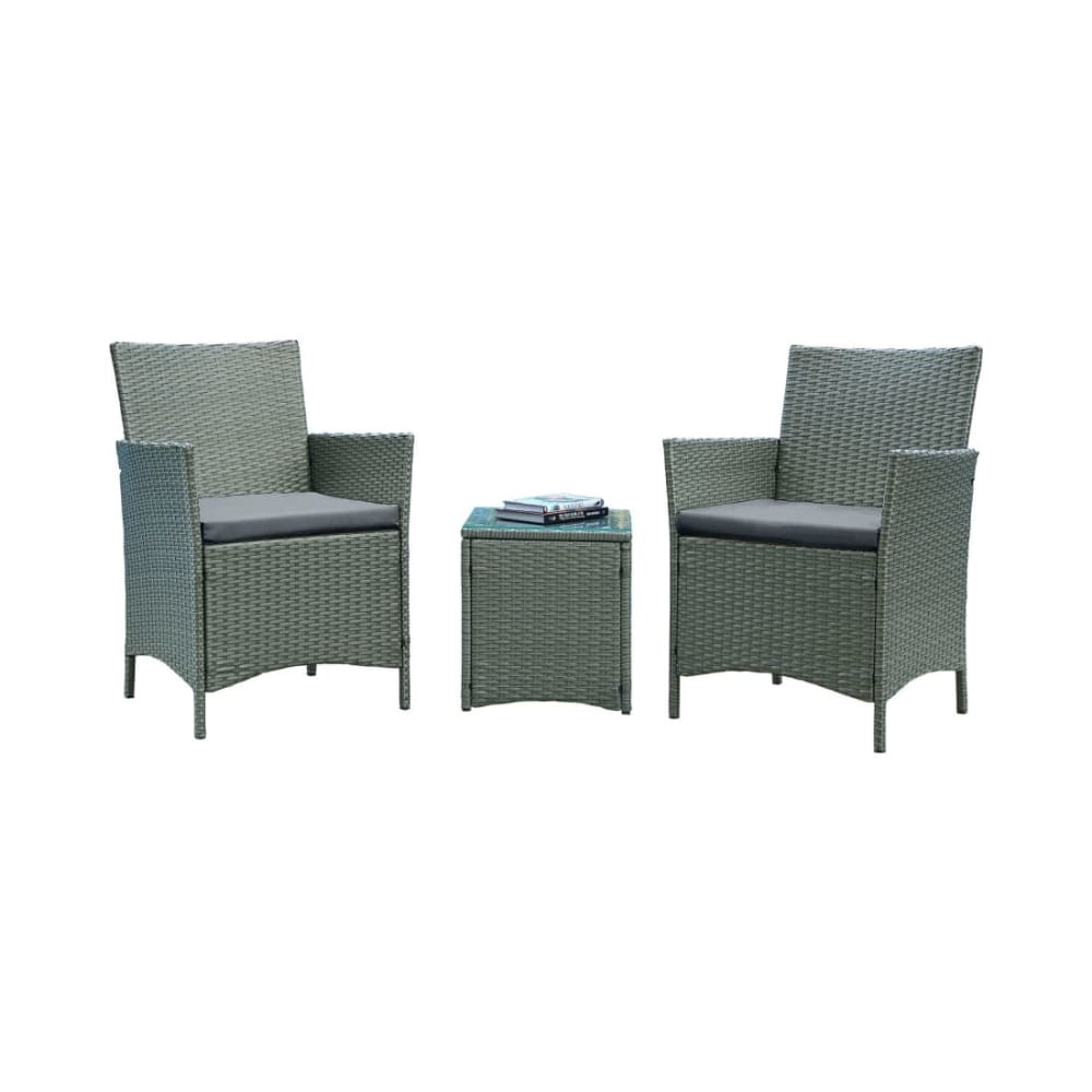 Imperia Patio 2-Person Seating Group with End Table with Grey Cushions