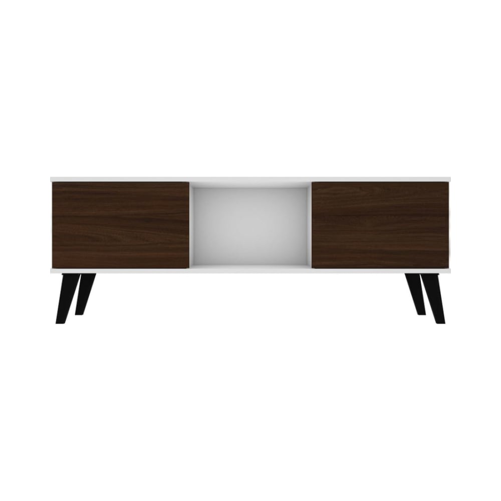 Doyers 53.15" TV Stand in White and Nut Brown