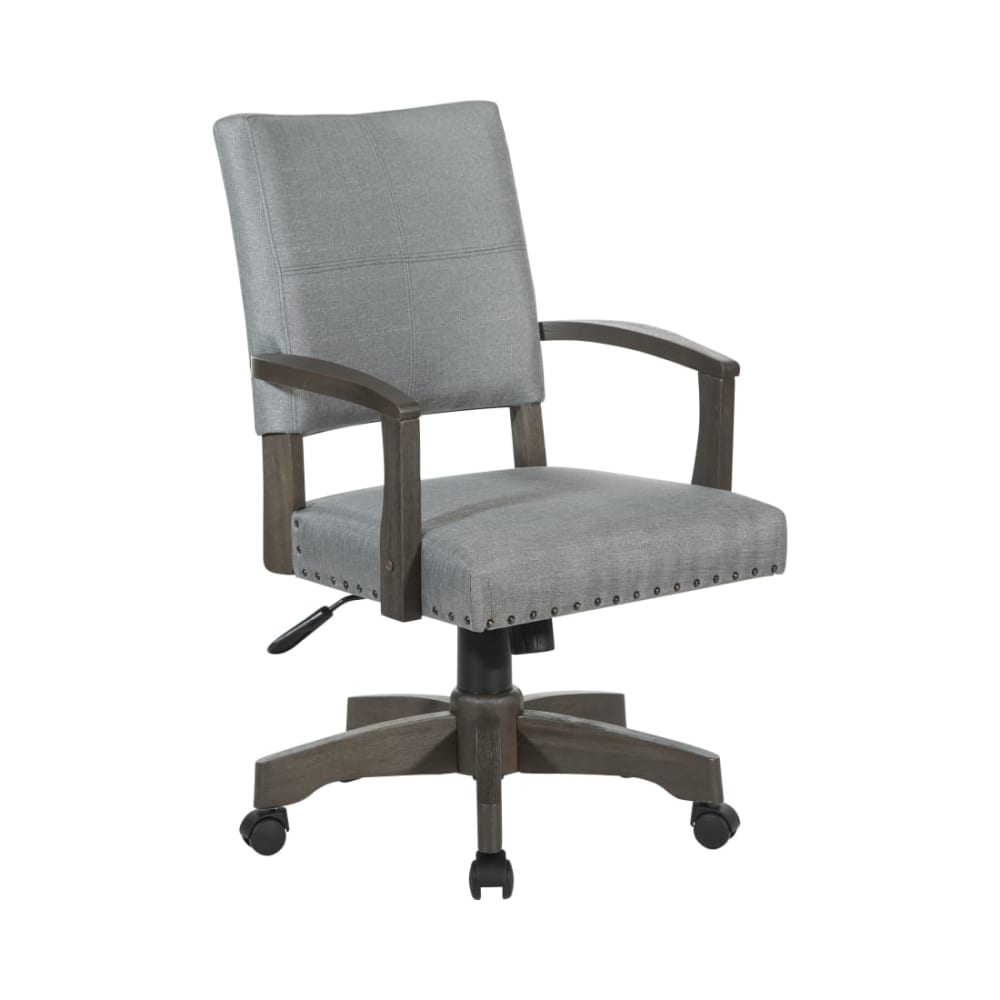 Santina_Bankers_Chair_with_Antique_Grey_Finish_and_Grey_Fabric_Main_Image