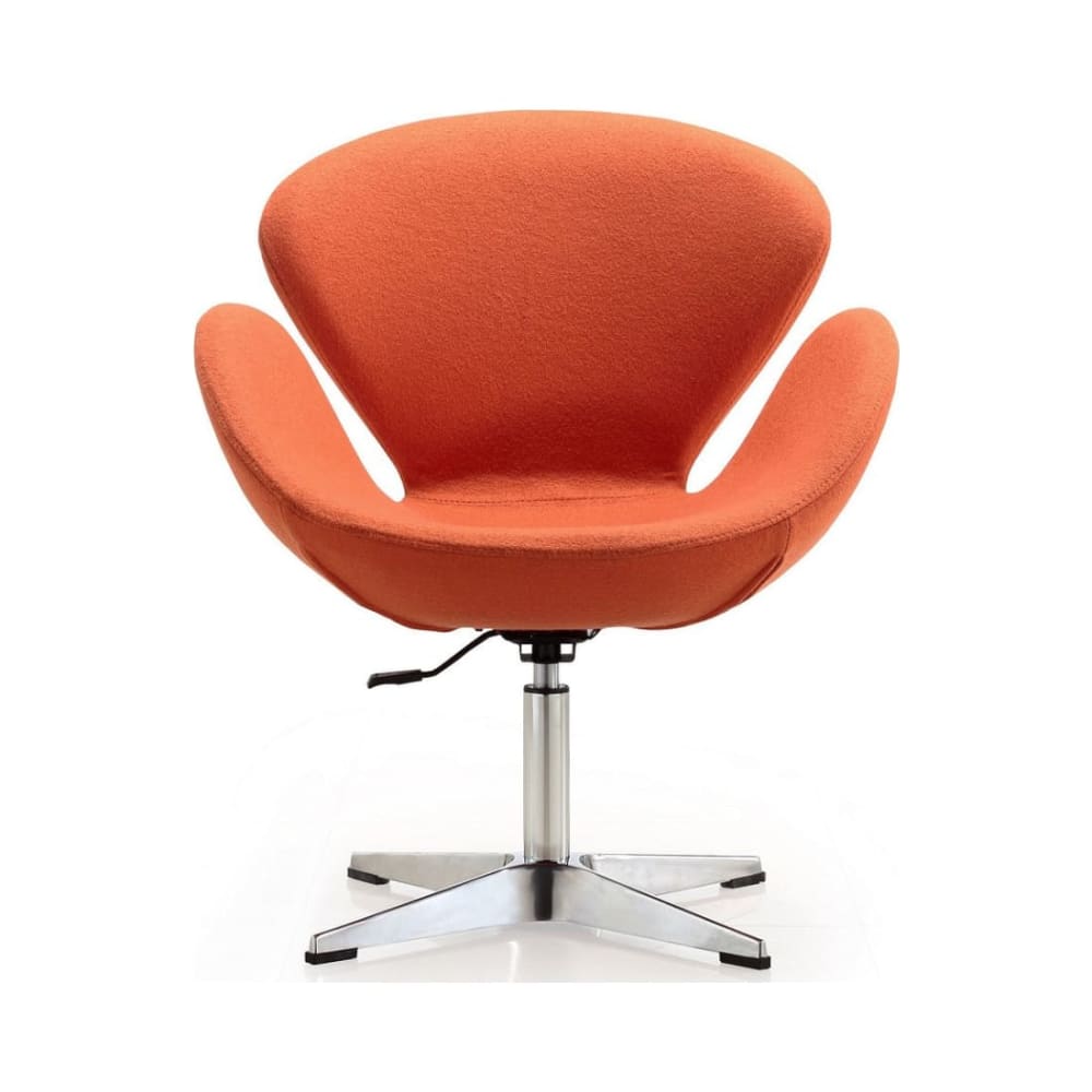 Raspberry Adjustable Swivel Chair in Orange and Polished Chrome