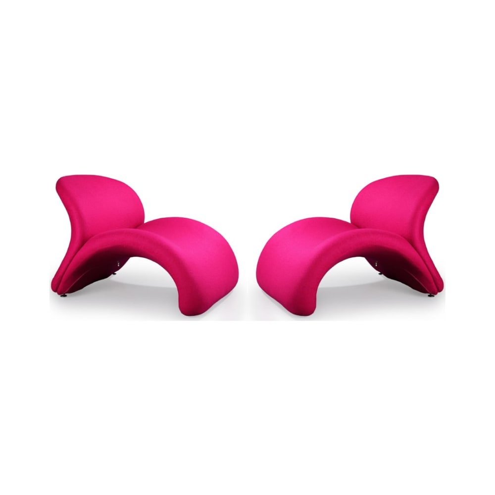 Rosebud Accent Chair in Fuchsia (Set of 2)