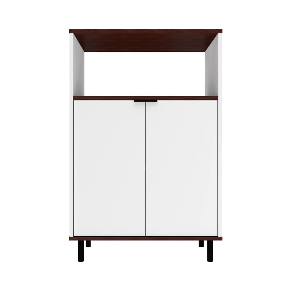 Mosholu Accent Cabinet in White and Nut Brown