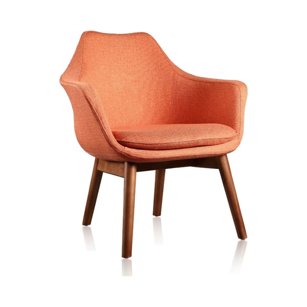 Cronkite Accent Chair in Orange and Walnut