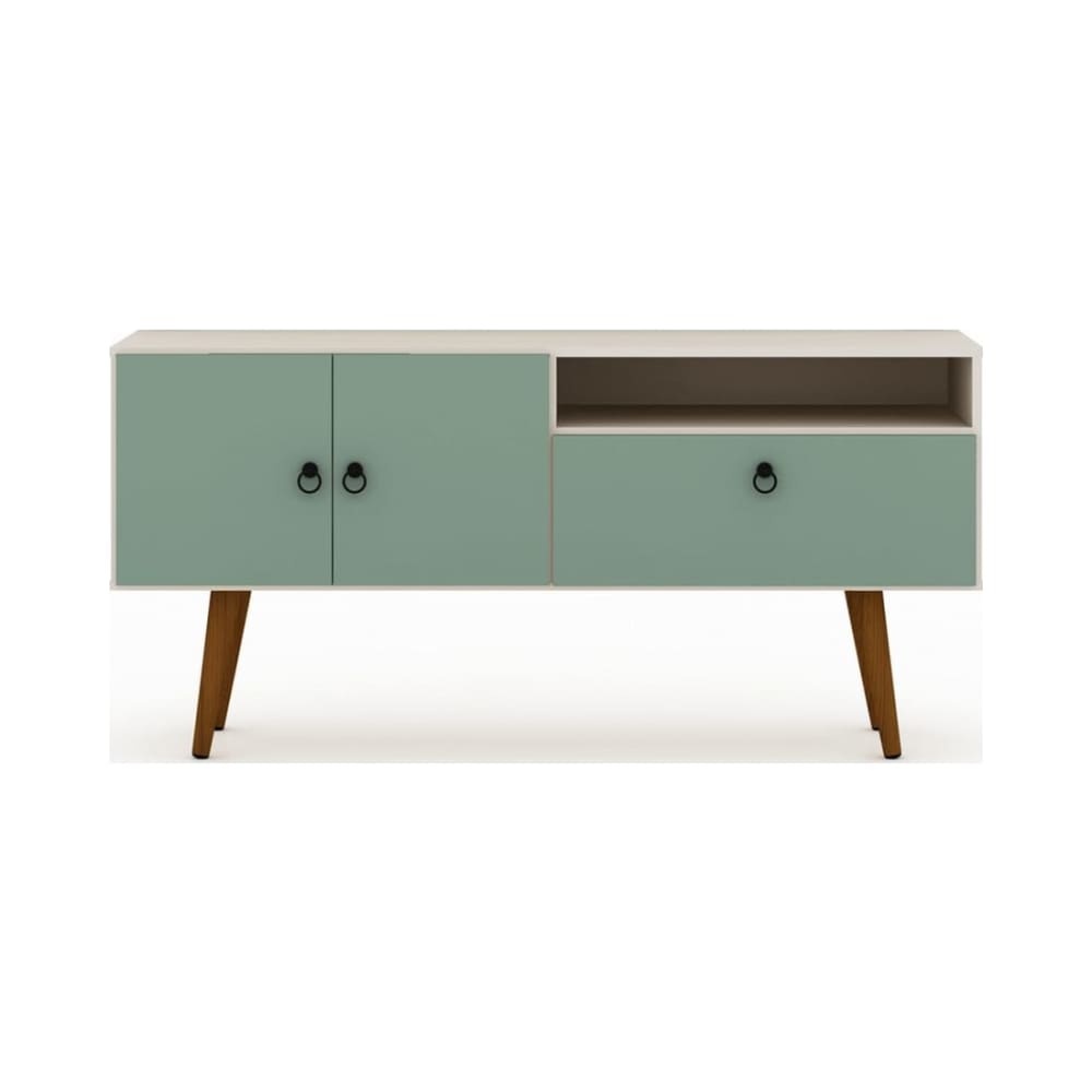 Tribeca 53.94" TV Stand in Off White and Green Mint