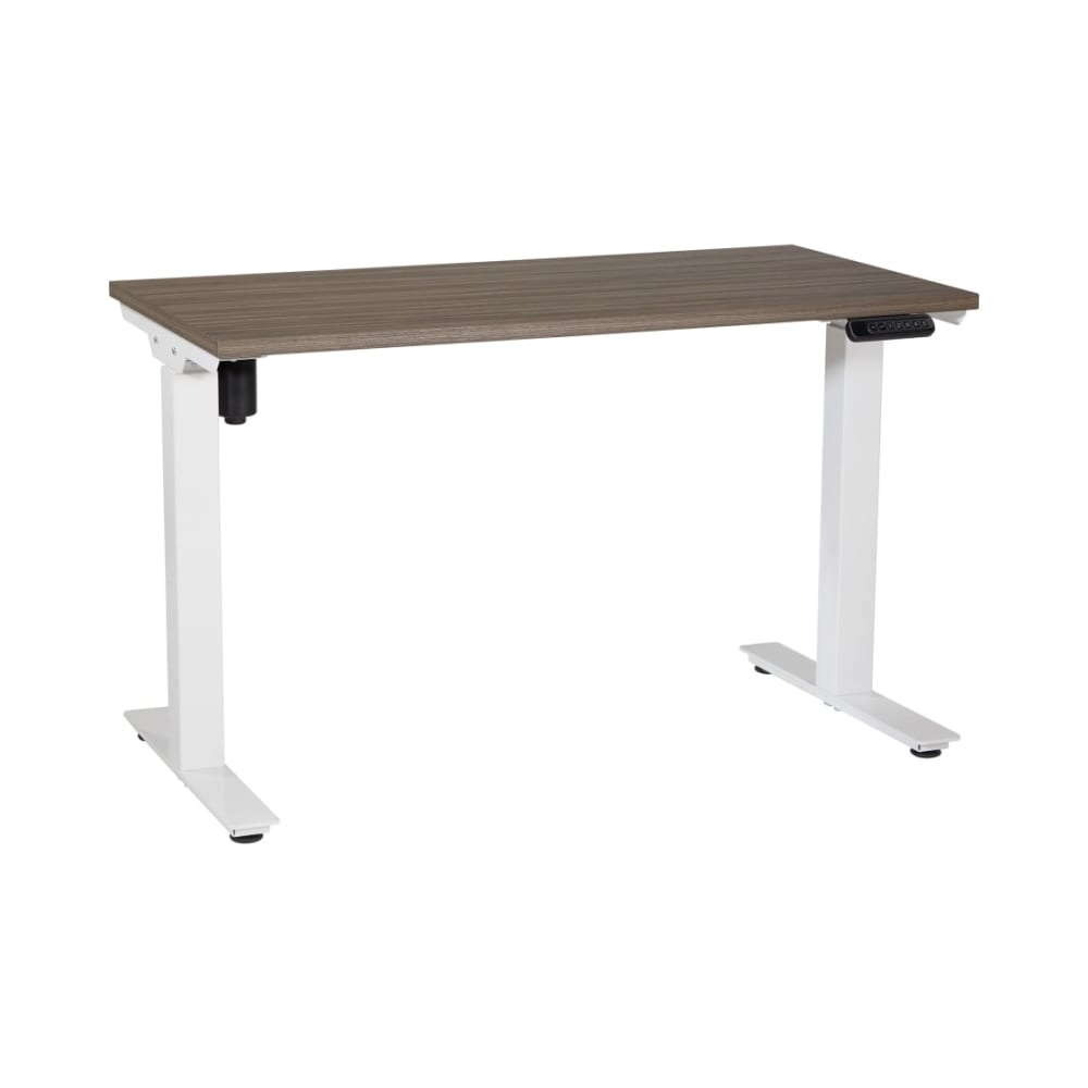 Prado_Table_with_Urban_Walnut_Top_and_White_Base_2-Stage_One_Motor_Height_Adjustable__Main_Image