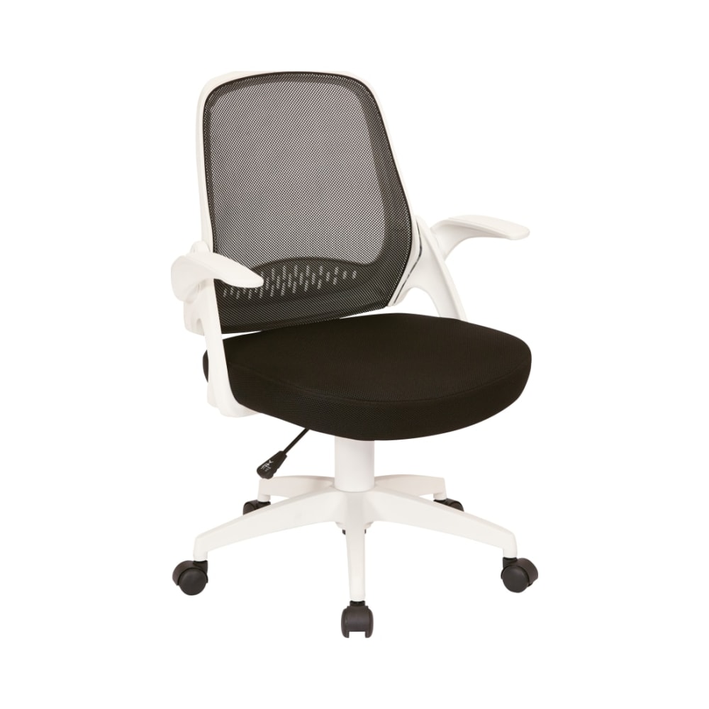 Jackson_Office_Chair_with_Black_Mesh_and_White_Frame_including_Flip_Arms_Main_Image