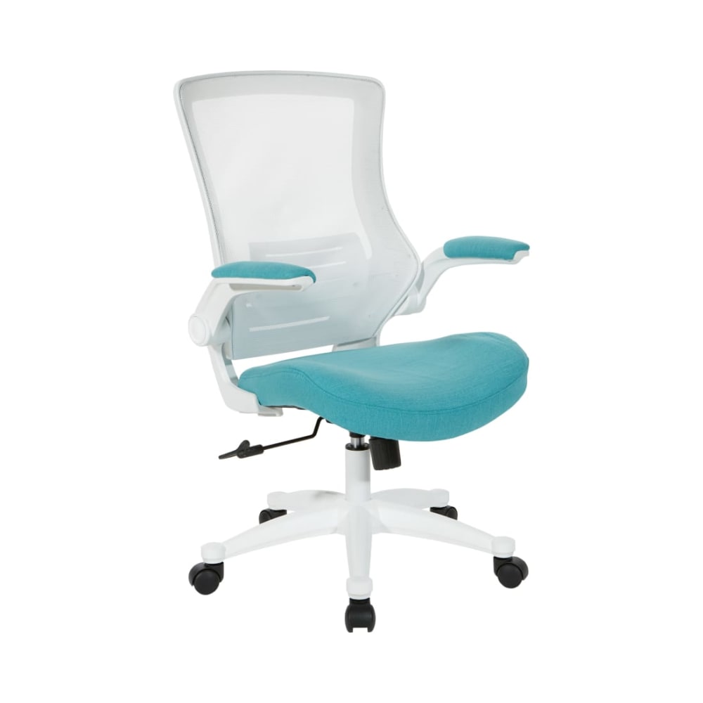 White_Screen_Back_Manager's_Chair_in_White_Turquoise_Fabric_Main_Image