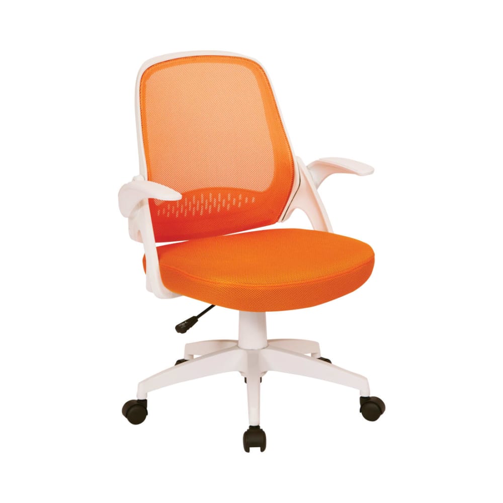 Jackson_Office_Chair_with_Orange_Mesh_and_White_Frame_including_Flip_Arms_Main_Image