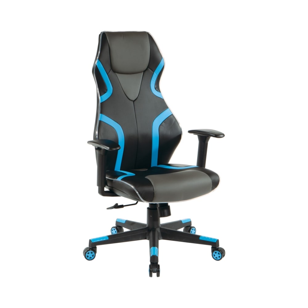 Rogue_Gaming_Chair_in_Black_Faux_Leather_with_Blue_Trim_and_Accents_Main_Image