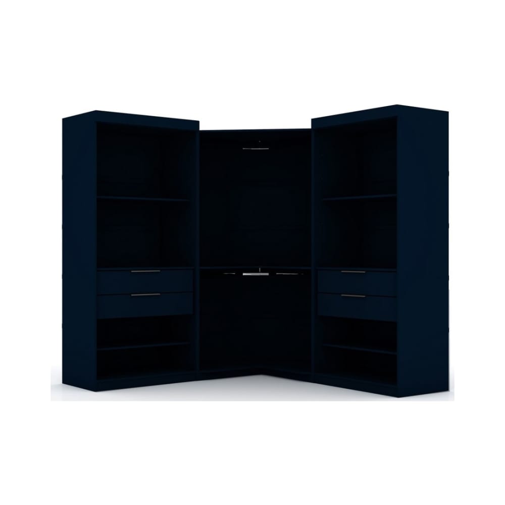 Mulberry Open 3 Sectional Corner Closet - Set of 3 in Tatiana Midnight Blue