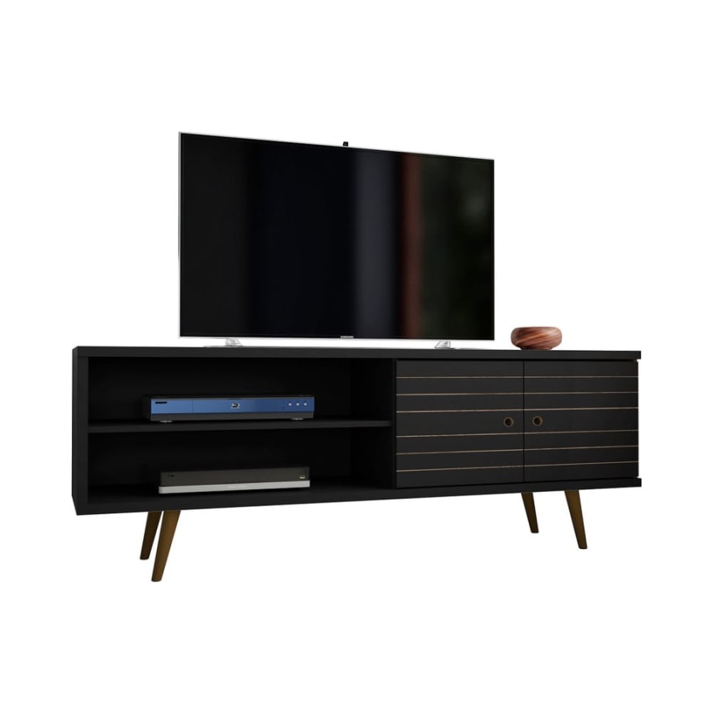 Liberty 62.99" Mid-Century Modern TV Stand in Black