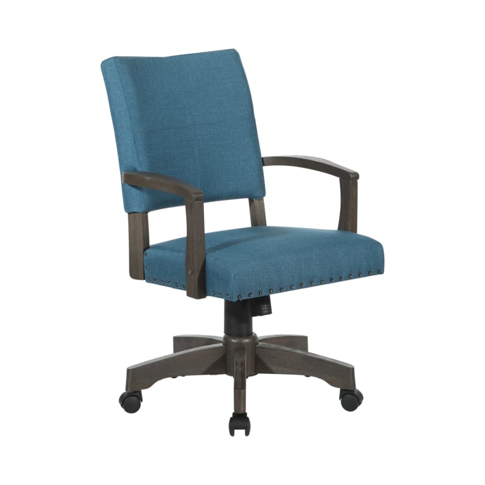 Santina_Bankers_Chair_with_Antique_Grey_Finish_and_Blue_Fabric_Main_Image
