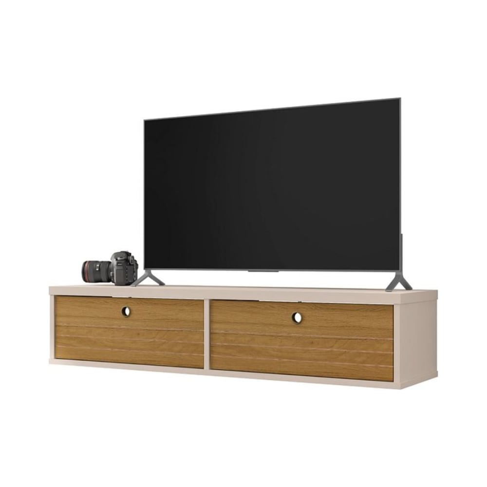 Liberty 42.28" Floating Entertainment Center in Off White and Cinnamon