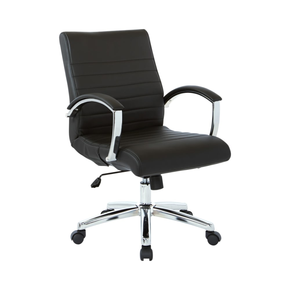 Executive_Low_Back_Chair_in_Black_Faux_Leather_with_Chrome_Arms_and_Base_K/D_Main_Image