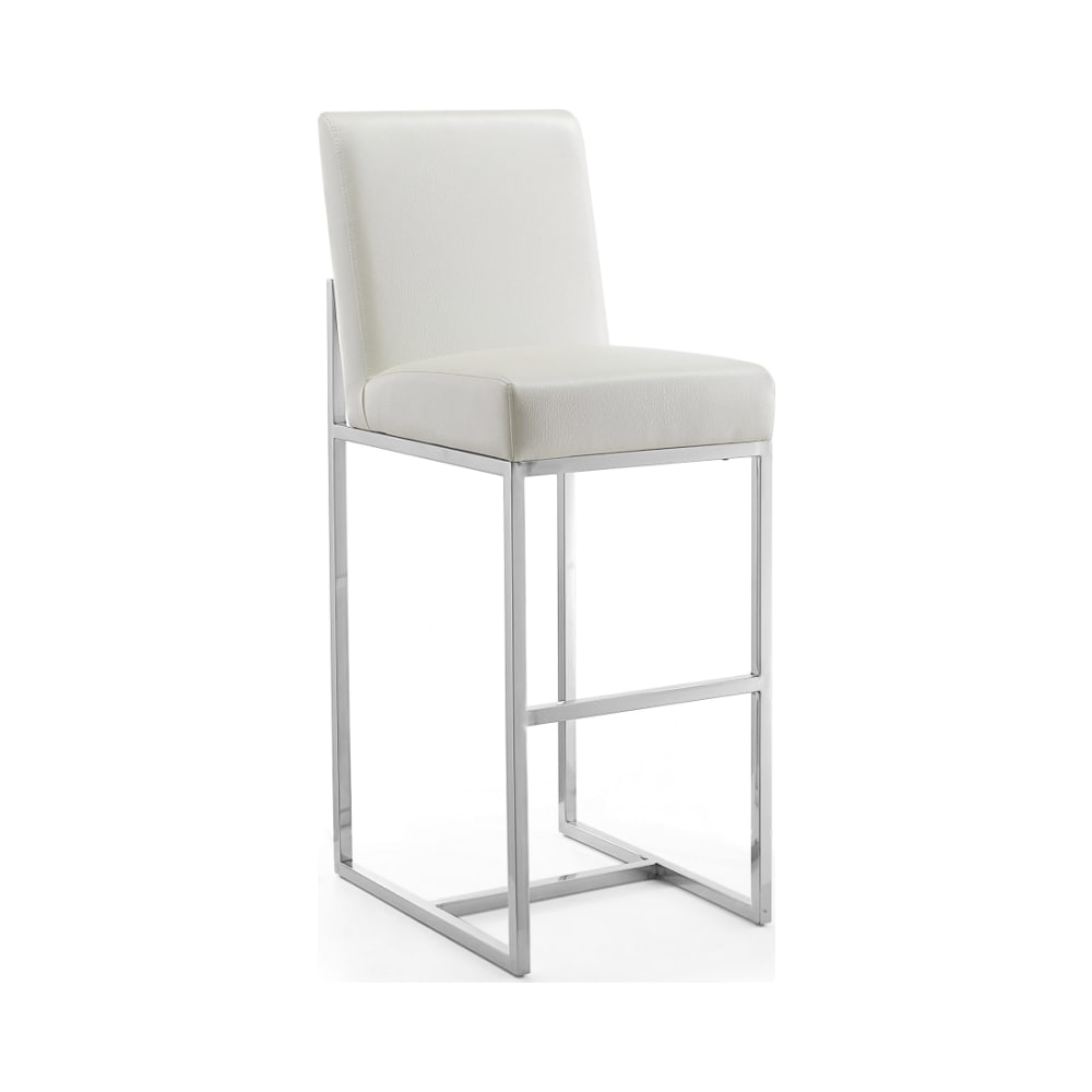 Element_29"_Faux_Leather_Bar_Stool_in_Pearl_White_and_Polished_Chrome_Main_Image