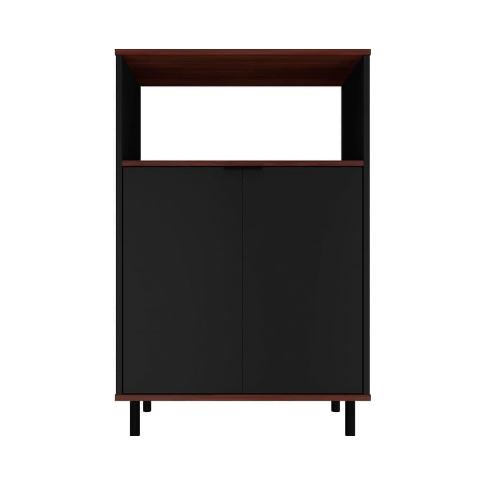 Mosholu Accent Cabinet in Black and Nut Brown