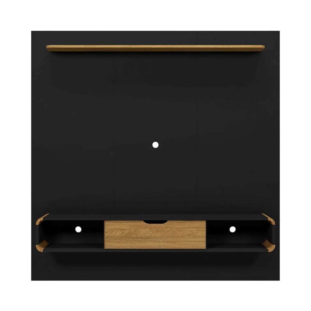 Camberly 62.36" Floating Entertainment Center in Matte Black and Cinnamon