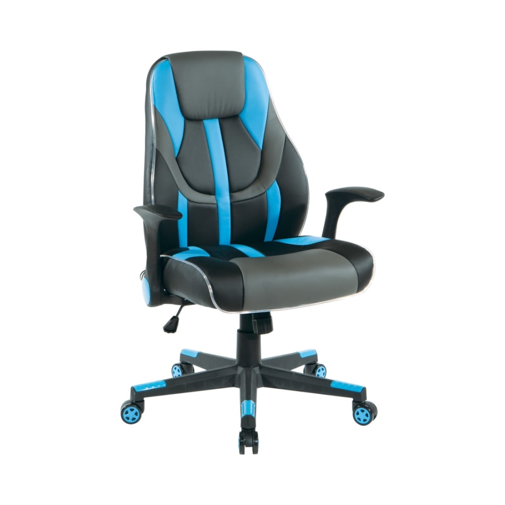 Output_Gaming_Chair_in_Black_Faux_Leather_with_Blue_Trim_and_Accents_Main_Image