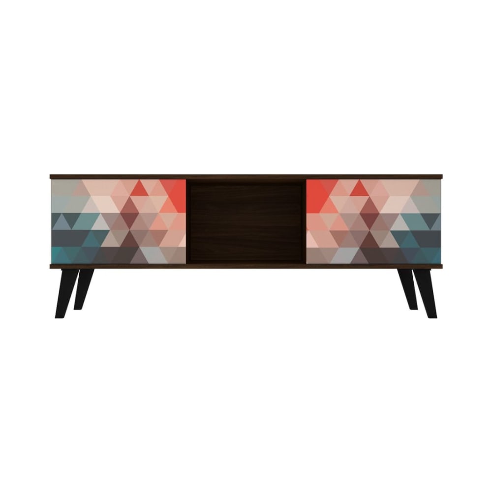 Doyers 53.15" TV Stand in Multi Color Red and Blue