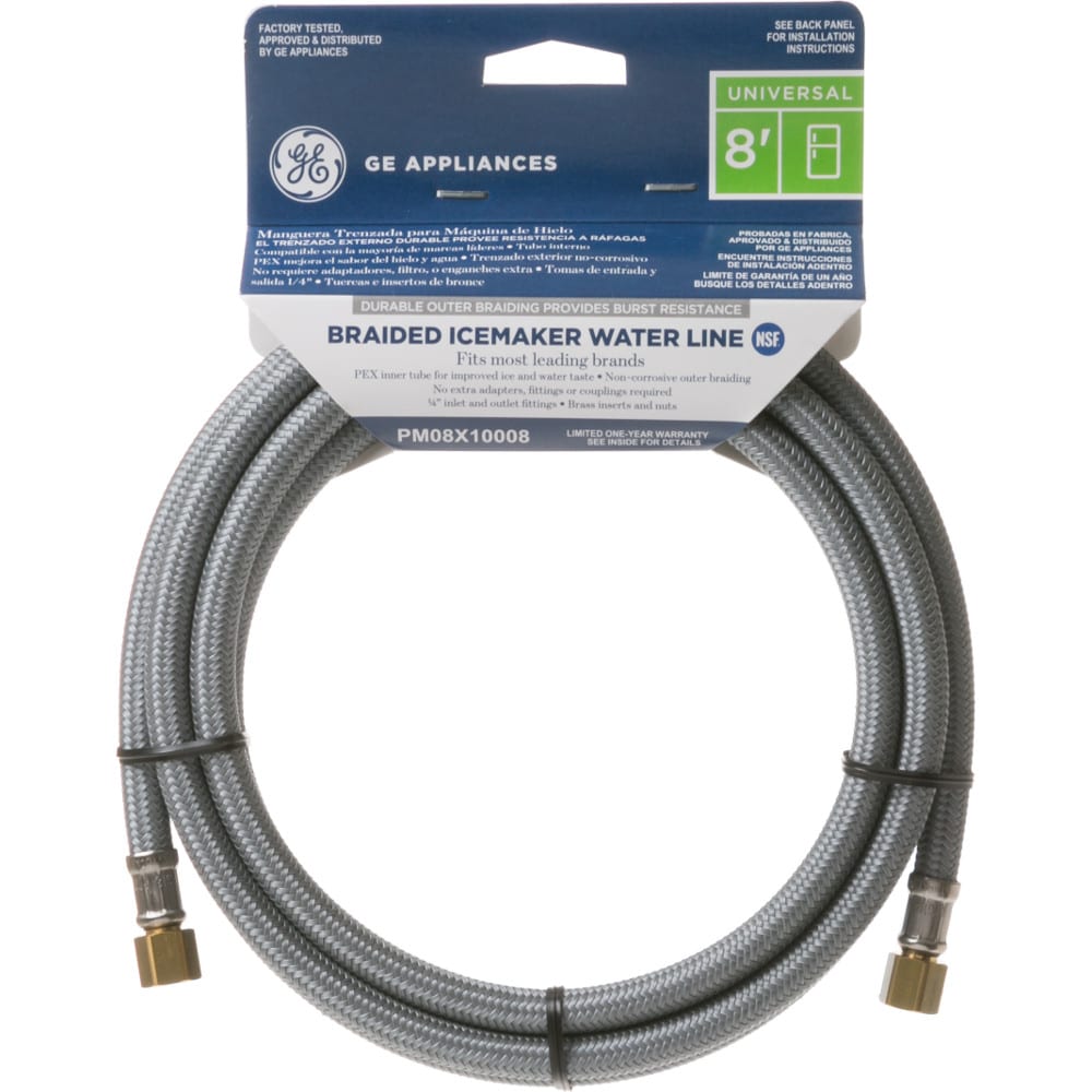 GE® 8’ Universal Braided Water Line for Icemaker and/or Dispenser - PM08X10008