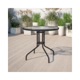 31.5'' Round Tempered Glass Metal Table