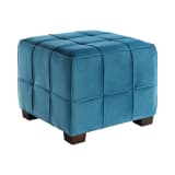 Sheldon Tufted Ottoman in Cruising Fabric with Coffee Finished Wooden Legs