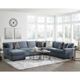Crestview Track Arm Blue 4-pc sectional w/ left chaise