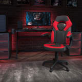 X10 Gaming Chair Racing Office Ergonomic Computer PC Adjustable Swivel Chair with Flip-up Arms, Red/Black LeatherSoft - CH00095REDGG
