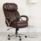 HERCULES Series Big & Tall 500 lb. Rated Brown LeatherSoft Executive Swivel Ergonomic Office Chair with Extra Wide Seat