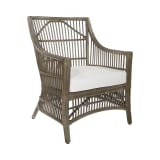 Maui Chair with Cream Cushion and Grey Washed Rattan Frame