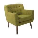 Mill Lane Chair in Green Fabric with Coffee Legs