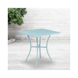 Commercial Grade 28" Square Sky Blue Indoor Outdoor Steel Patio Table