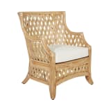 Kona Chair with Cream Cushion and Natural Stained Rattan Frame