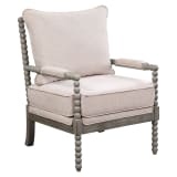 Abbott Chair in Linen Fabric with Brushed Grey Base K/D